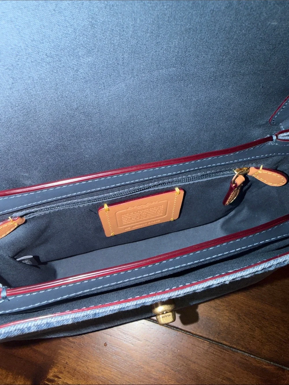 Coach Cassie 19 Denim Crossbody Bag with Gold C turn lock. - Blue - Picture 5 of 5